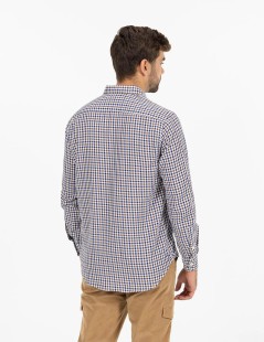 CAMISA CUADRO VICHY BICOLOR MARRÓN CHOCOLATE PRECIO DE OFERTA EL PULPO