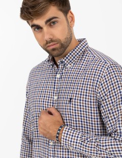 CAMISA CUADRO VICHY BICOLOR MARRÓN CHOCOLATE PRECIO DE OFERTA EL PULPO