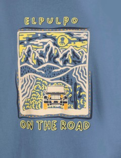 CAMISETA ESTAMPADO ON THE ROAD ÍNDIGO DELAVÉ EL PULPO