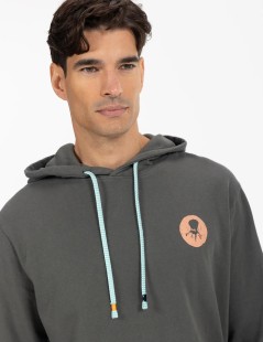 SUDADERA CAPUCHA ESTAMPADO PAISAJE TELESILLA CARBÓN EL PULPO