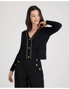 CARDIGAN CADENA NEGRO NAF NAF