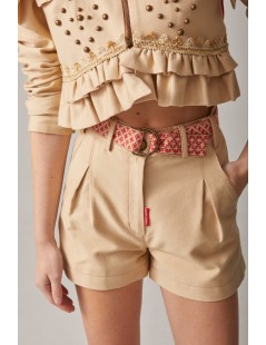 SHORT BEIGSHORT CINTURON ESTAMPADO HIGHLY PREPPY