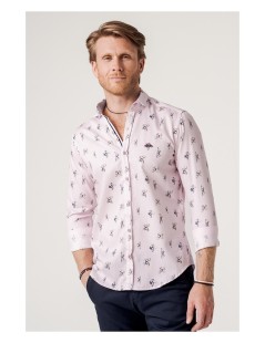 CAMISA SLIM FIT COLOR ROSA THE SURFCAR