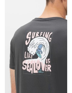 CAMISETA ESTAMPADO SURFING WAVES ANTRACITA EL PULPO