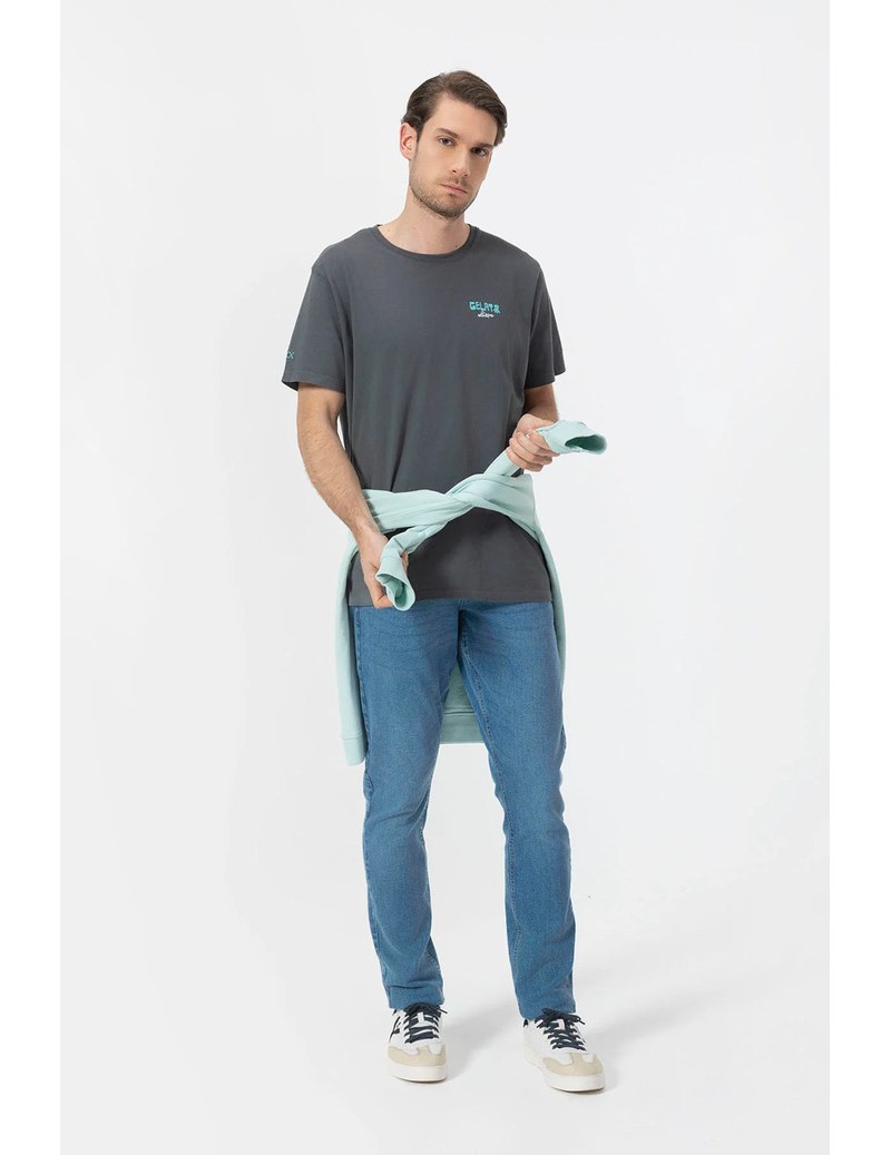 CAMISETA GRIS ESTAMPADO...
