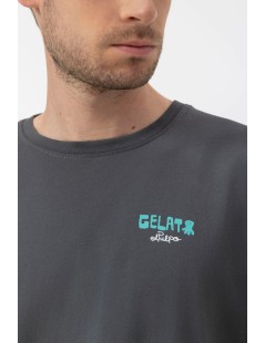CAMISETA GRIS ESTAMPADO ELPULPO GELATO