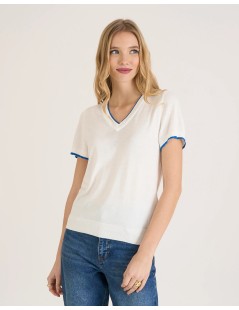 JERSEY RIBETES AZUL CIELO NAF NAF