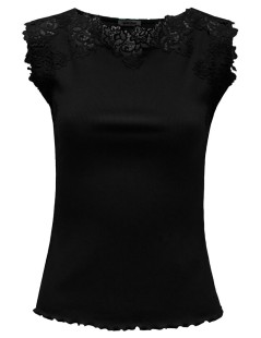 CAMISETA NEGRA CON ENCAJE SALSA JEANS