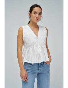 BLUSA PLISADA BLANCA SALSA JEANS