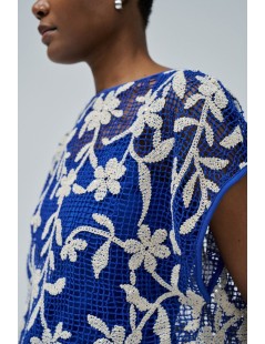 CAMISETA AZUL ELECTRICO CROCHET SALSA JEANS