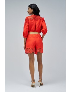 SHORTS CON LINO Y ENCAJE SALSA JEANS