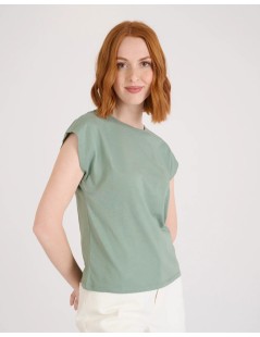 CAMISETA VERDE ENCAJE EN LA ESPALDA NAF NAF