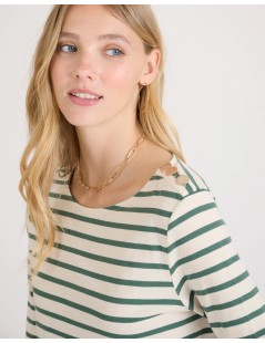 CAMISETA MARINIERE VERDE NAF NAF