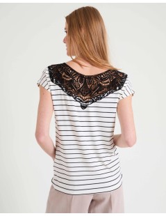 CAMISETA ENCAJE EN LA ESPALDA NAF NAF