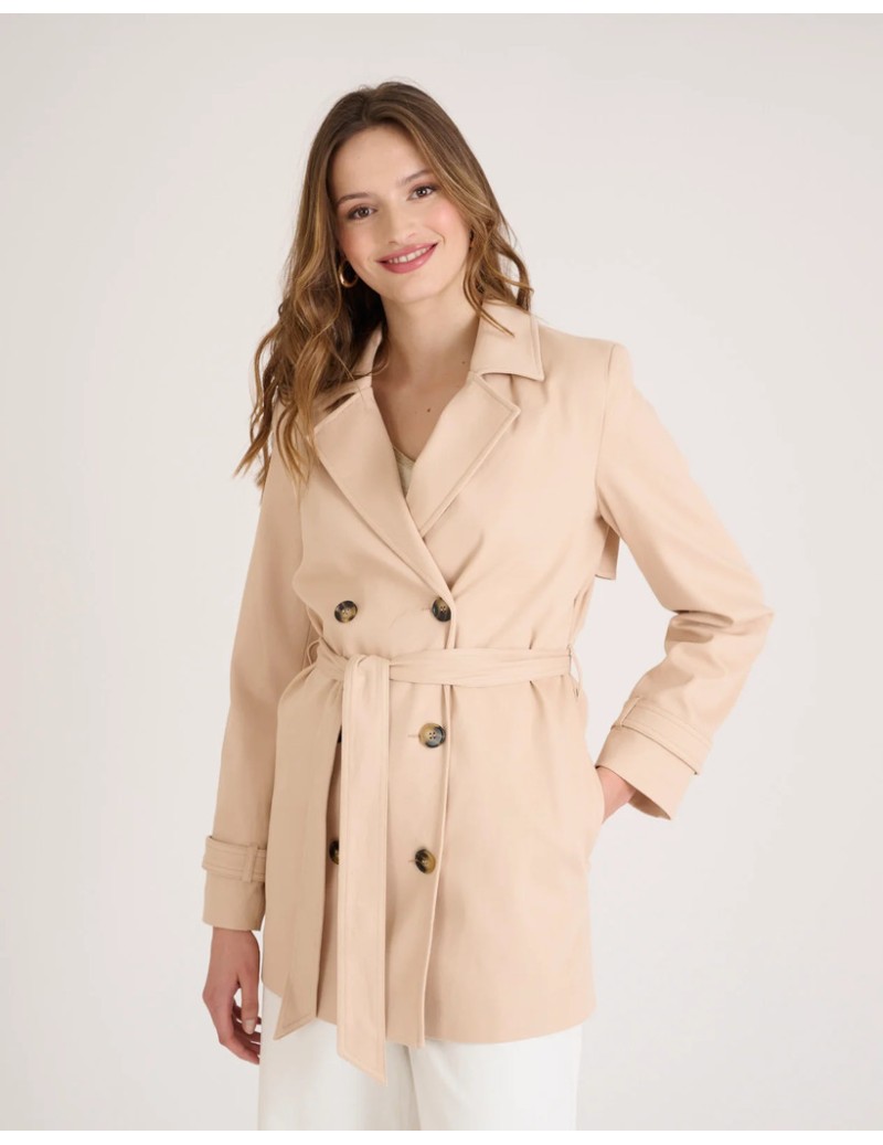 GABARDINA CORTA BEIGE NAF NAF