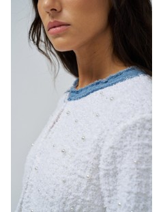 CÁRDIGAN CON PERLAS Y BRILLANTES SALSA JEANS