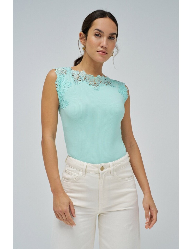 CAMISETA CON ENCAJE SALSA...
