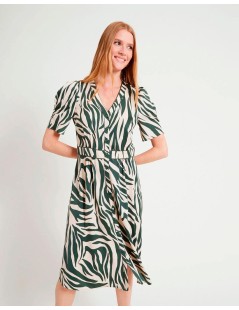 VESTIDO MIDI PRINT CEBRA NAF NAF