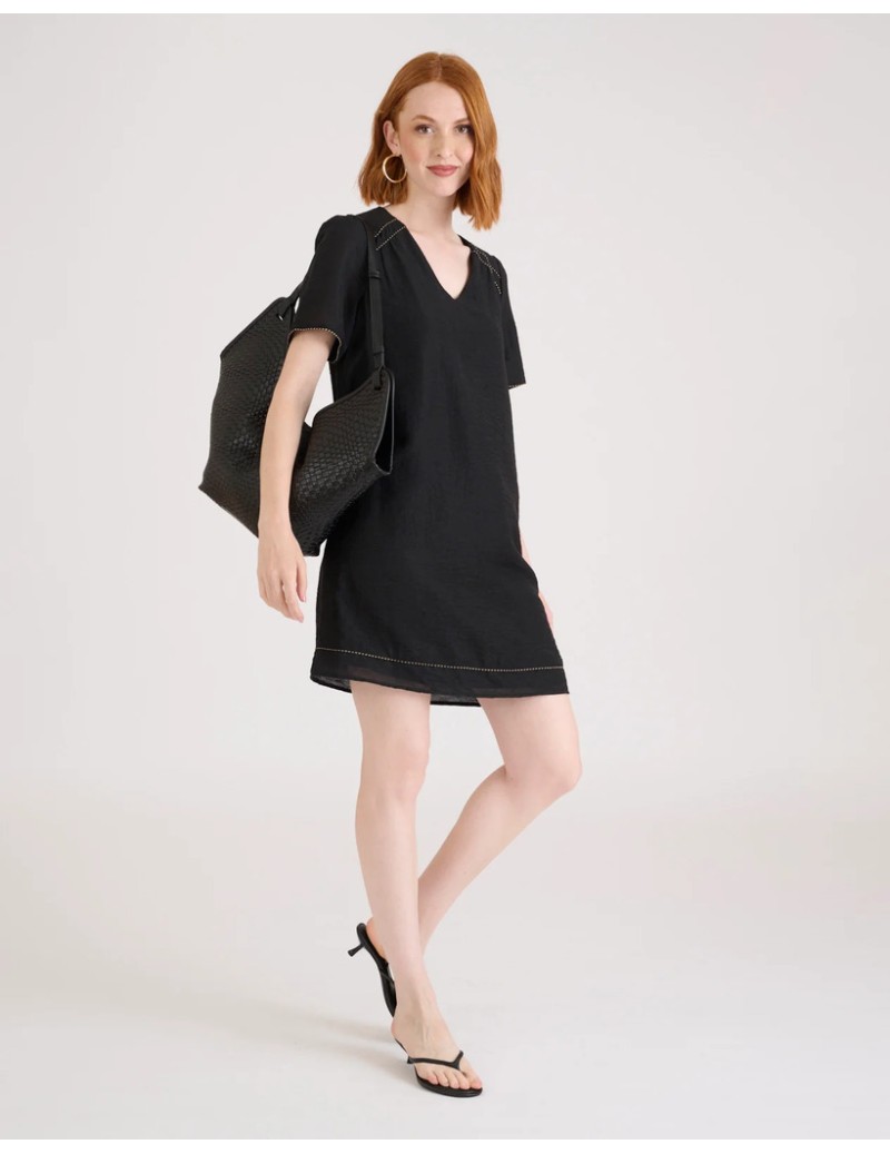 VESTIDO COSTURAS NEGRO NAF NAF
