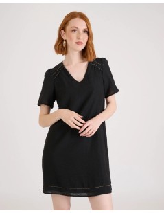 VESTIDO COSTURAS NEGRO NAF NAF