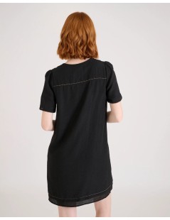 VESTIDO COSTURAS NEGRO NAF NAF