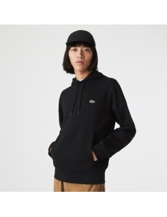 SUDADERA NEGRA LACOSTE HOMBRE 