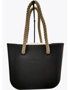 BOLSO O'BAG NEGRO CUERDA NATURAL