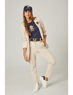 PANTALON CARGO FELPA BEIGE MANGATA