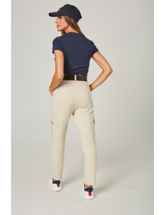 PANTALON CARGO FELPA BEIGE MANGATA