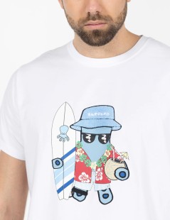 CAMISETA ESTAMPADO ELPULPO HAWAIANO BLANCO EL PULPO