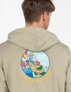 SUDADERA CAPUCHA ESTAMPADA EL PULPO ITALY VERDE KHAKI EL PULPO