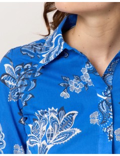 CAMISETA FLORAL AZUL ELECTRICO NAF NAF