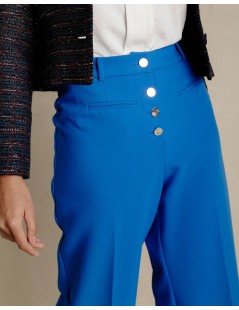 PANTALON PEPITA AZUL ELECTRICO NAF NAF