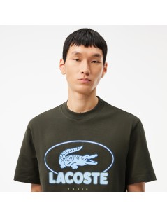 CAMISETA GRÁFICA DE PUNTO JERSEY DE ALGODÓN CLASSIC FIT LACOSTE