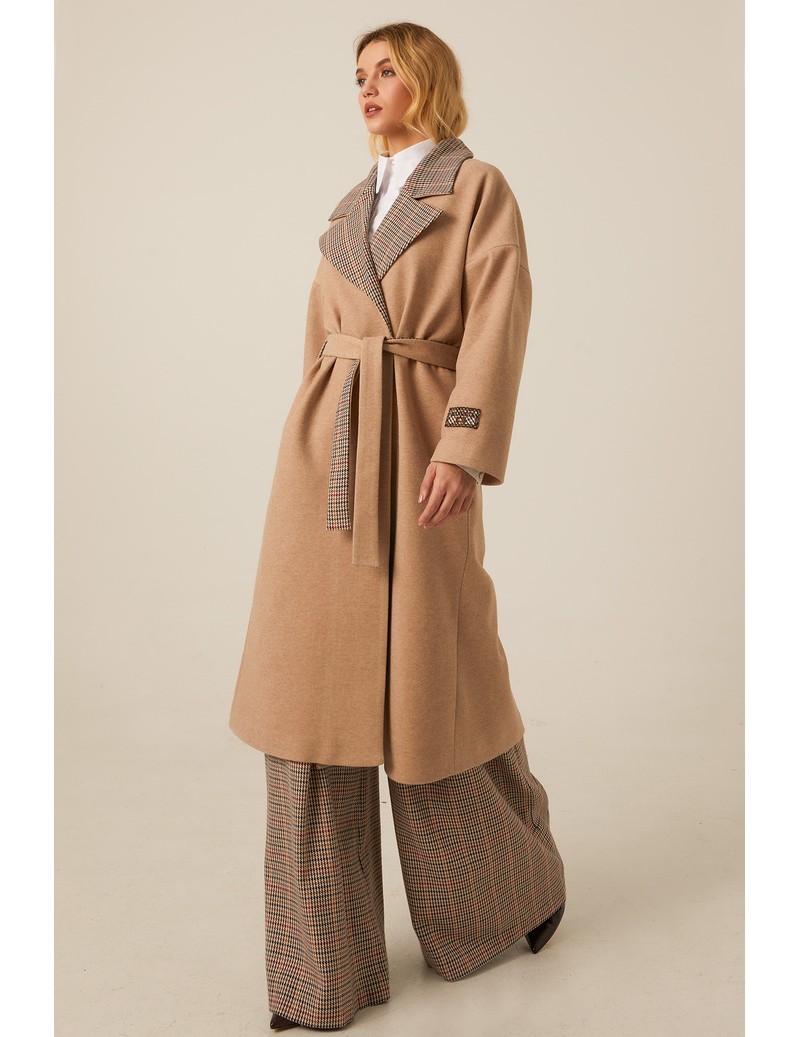 ABRIGO LARGO OVERSIZE CAMEL...