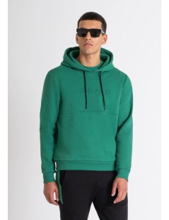 SUDADERA CON CAPUCHA RELAXED FIT DE TEJIDO MEZCLA DE ALGODÓN VERDE ANTONY MORATO